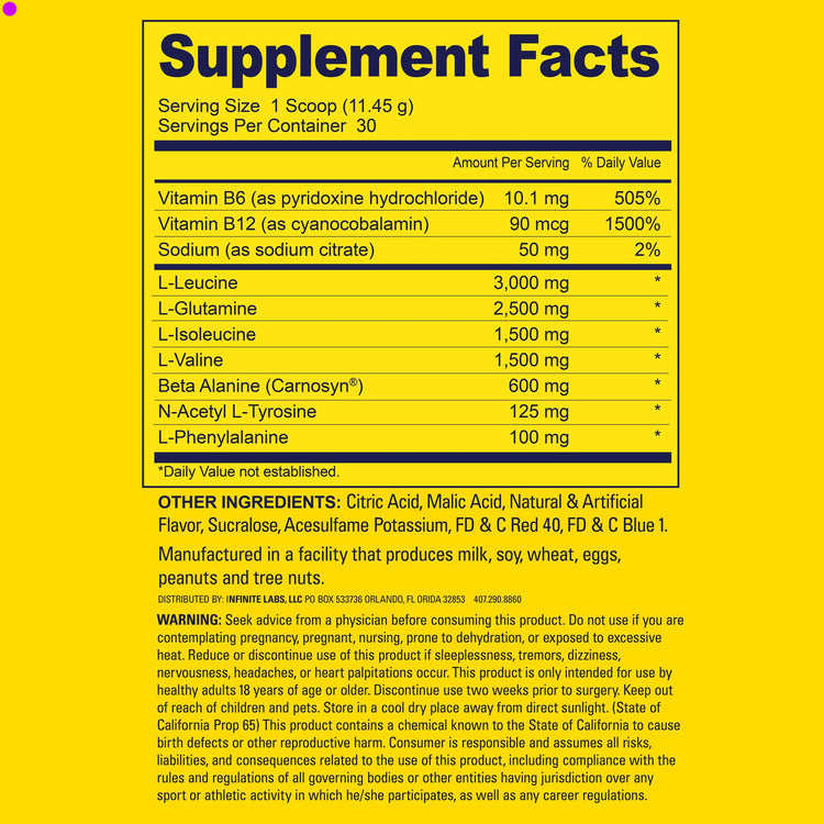 infinite Labs Infinite Force Supplement Facts 2