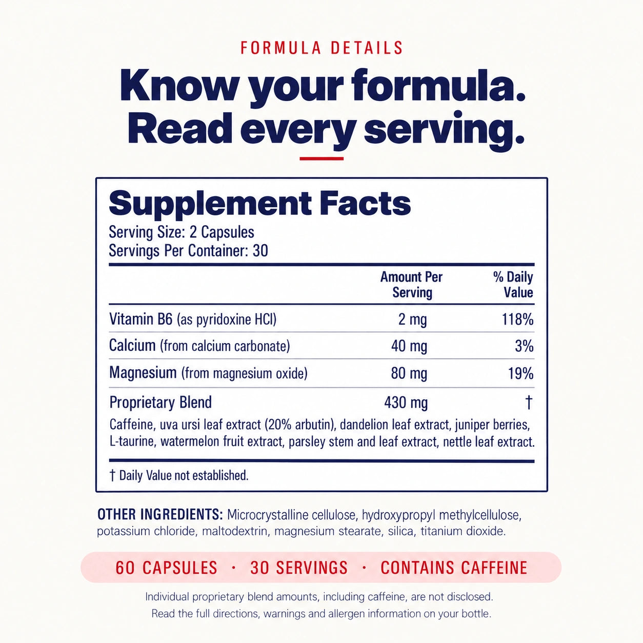 Oxidane X Supplement Facts: two capsules per serving and 30 servings per bottle